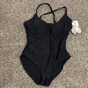 Prana Black One Piece Swimwear Sleek Design